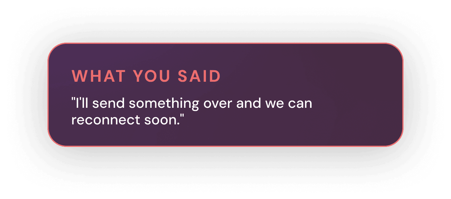 Quote from the call: what you said