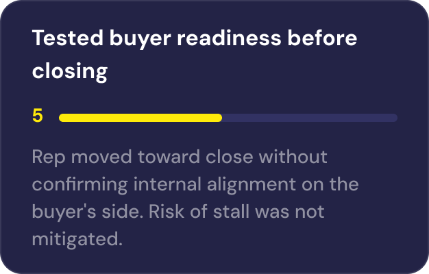 Scorecard: Commitment & closing detail 2