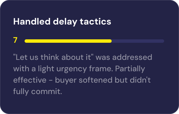 Scorecard: Commitment & closing detail 3